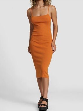 Rvca x Rose Machado Midi Dress in Orange